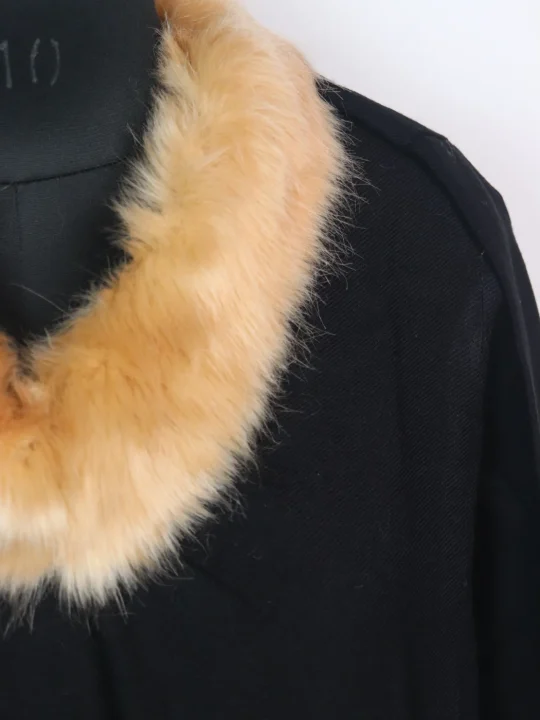 Black  Kashmiri Pheran in Cashmilon with Fur | Rida - Image 3