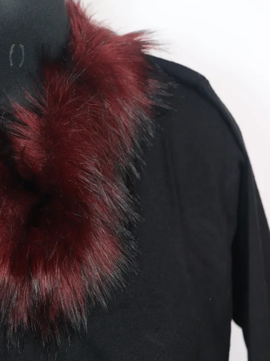 Rida Kashmiri Pheran in Cashmilon with Fur | Black - Image 3