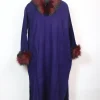 Rida Kashmiri Pheran in Cashmilon with Fur | Blue