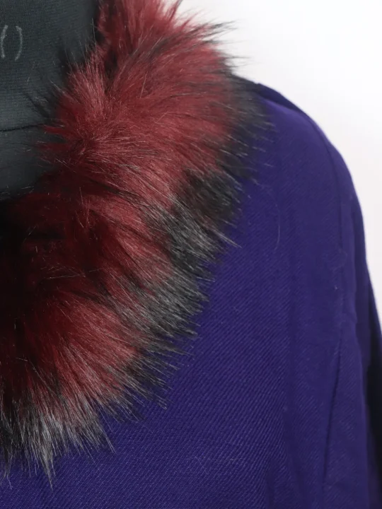 Rida Kashmiri Pheran in Cashmilon with Fur | Blue - Image 3