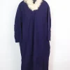 Navy Blue Kashmiri Pheran in Cashmilon with Fur | Rida