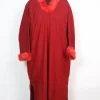 Rida Kashmiri Pheran in Cashmilon with Fur | Red