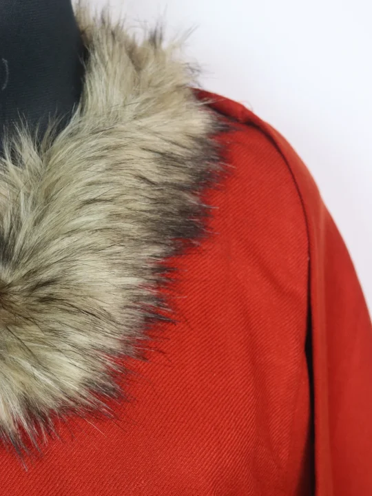 Kashmiri Pheran Rida in Cashmilon with Fur | Orange - Image 3