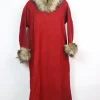 Kashmiri Pheran in Red Cashmilon with Fur | Rida