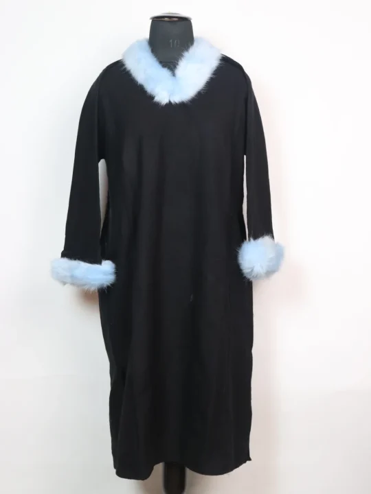 Rida Kashmiri Pheran in Cashmilon with Fur | Black
