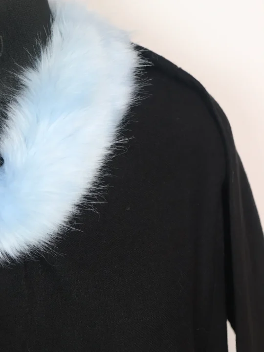 Rida Kashmiri Pheran in Cashmilon with Fur | Black - Image 3