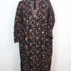 Farzana Kashmiri Pheran In Raffal Wool With Hand Sozni And Paper Mache Style Jaal Work | Black