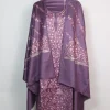 Rafiya Kashmiri Woolen Suit In Aari And Zari Jaal Work With Dupatta 3Pc | Purple