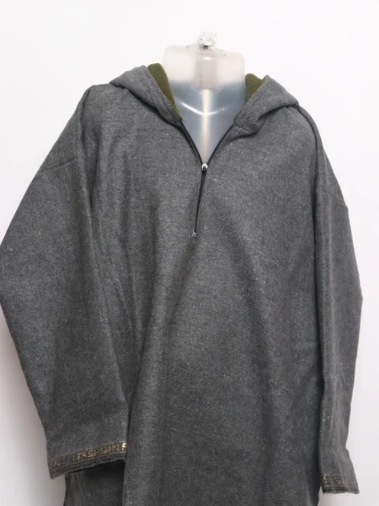 Unaiz Boys Kashmiri Pheran Grey Tweed Wool Age 7 to 8 Yrs - Image 2