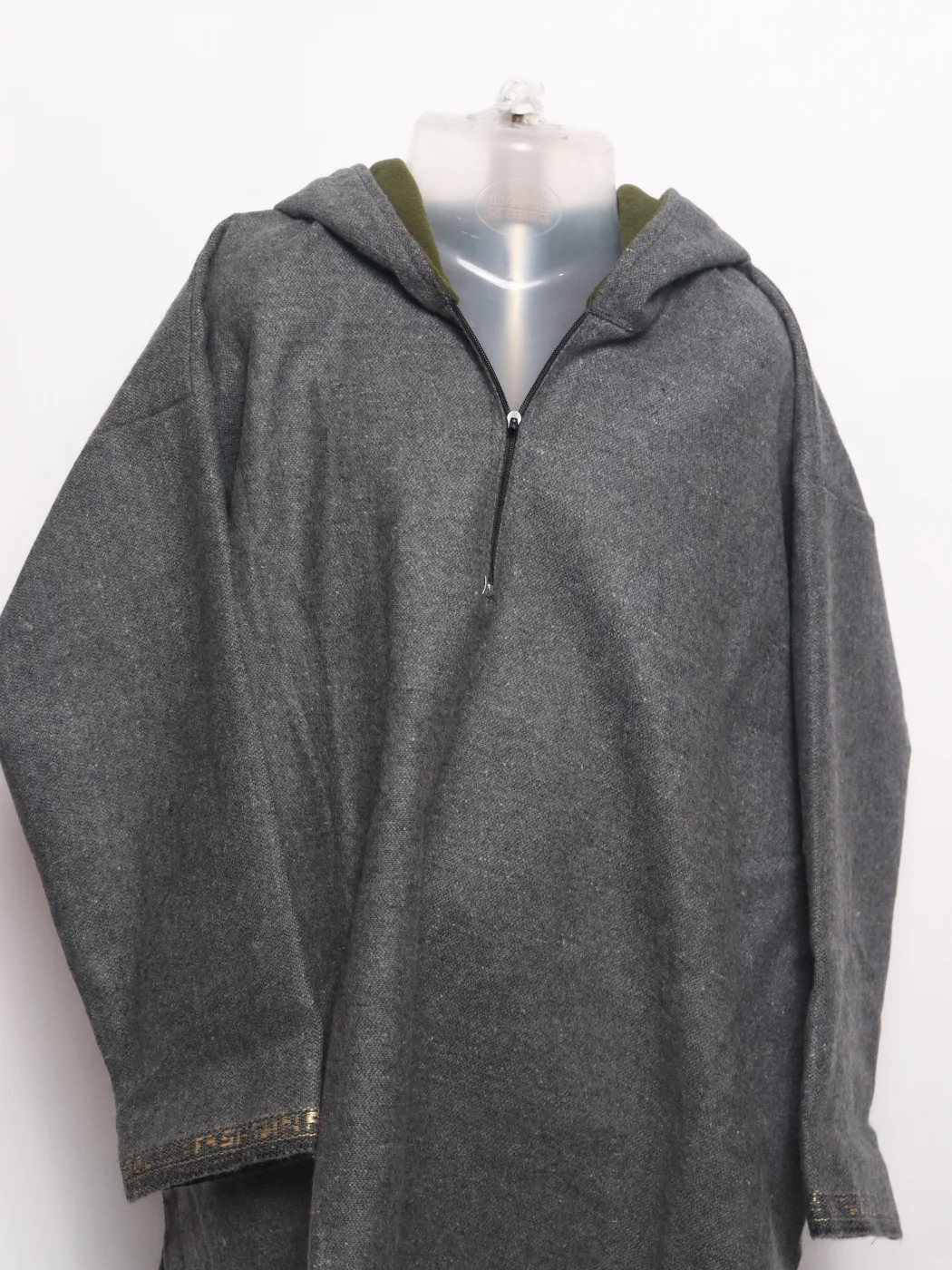 Unaiz Boys Kashmiri Pheran Grey Tweed Wool Age 7 to 8 Yrs - Image 2