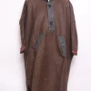 Unaiz Boys Kashmiri Pheran in Brown Tweed Wool | 7 to 8Yrs