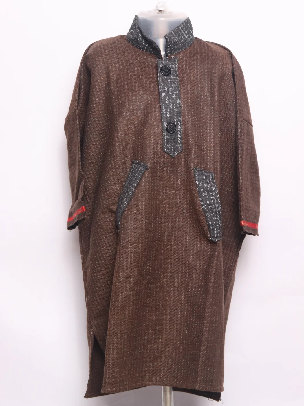 Unaiz Boys Kashmiri Pheran in Brown Tweed Wool | 7 to 8Yrs