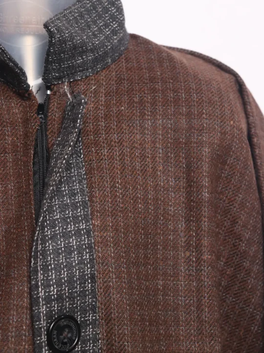 Unaiz Boys Kashmiri Pheran in Brown Tweed Wool | 7 to 8Yrs - Image 3