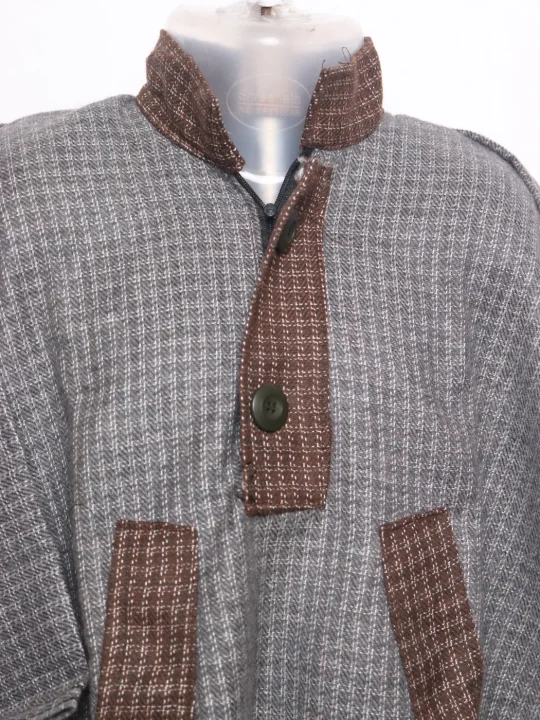 Boys Kashmiri Pheran Unaiz in Grey Tweed Wool | 4 to 5Yrs - Image 2