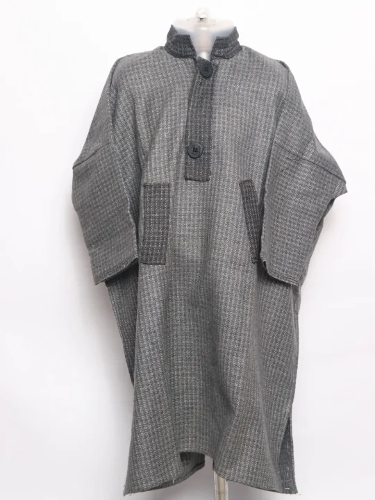 Unaiz Boys Kashmiri Pheran in Grey Tweed Wool | 7 to 8 Yrs