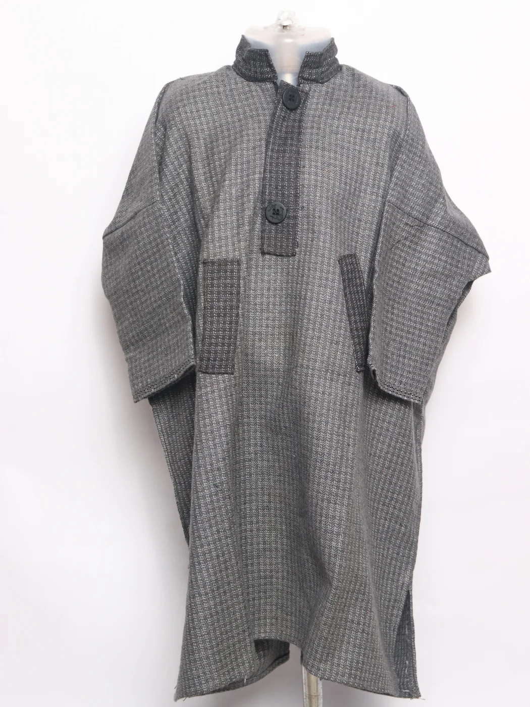 Unaiz Boys Kashmiri Pheran in Grey Tweed Wool | 7 to 8 Yrs