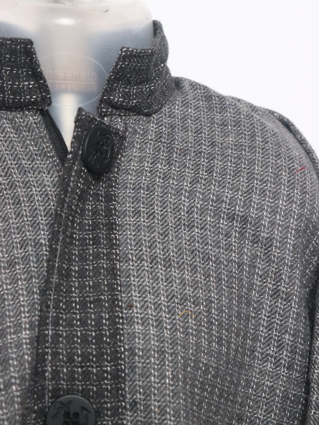 Unaiz Boys Kashmiri Pheran in Grey Tweed Wool | 7 to 8 Yrs - Image 3