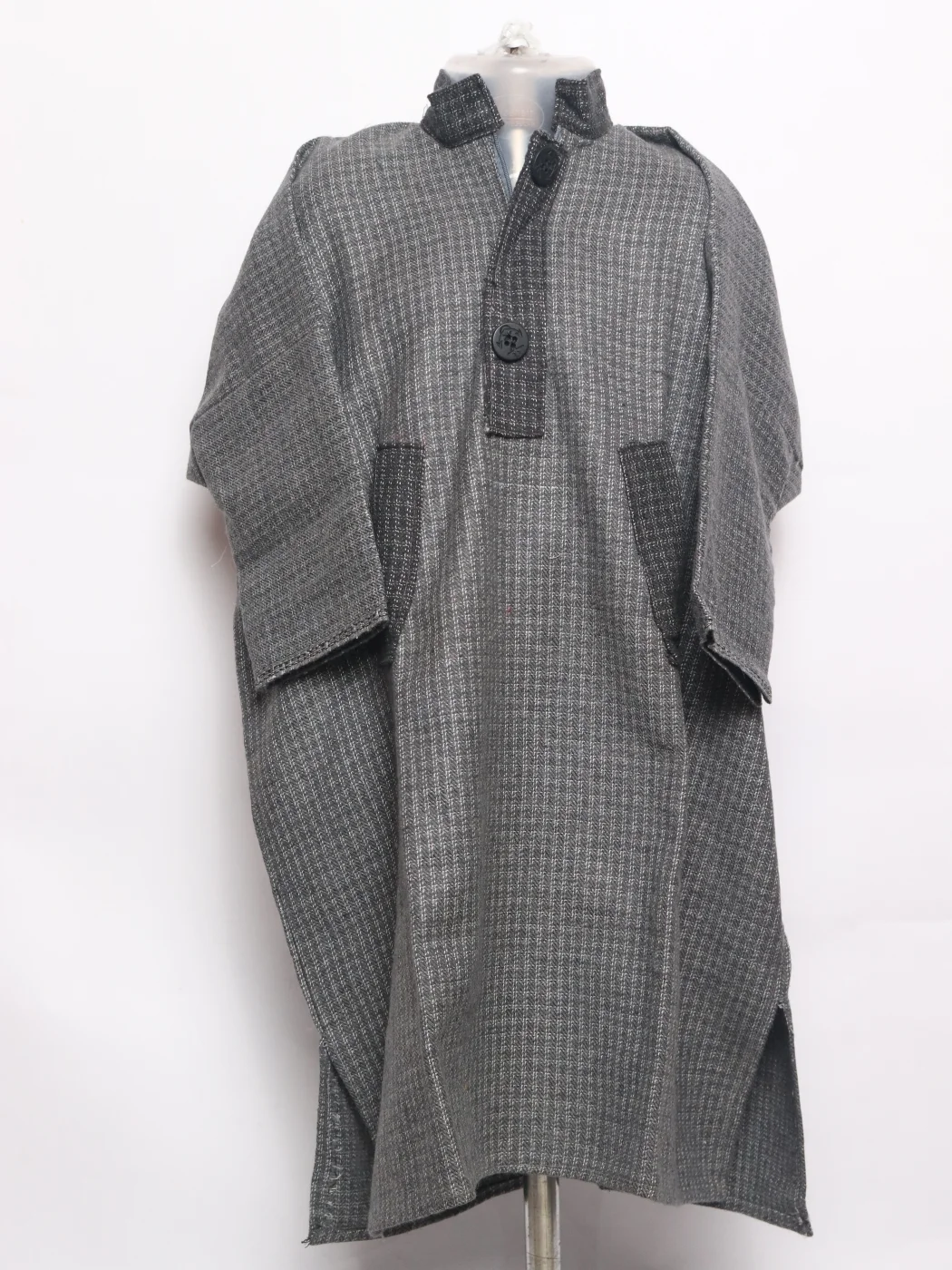 Boys Kashmiri Pheran Unaiz in Grey Tweed Wool | 1 to 2Yrs