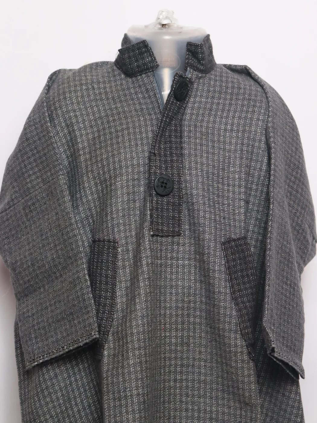Boys Kashmiri Pheran Unaiz in Grey Tweed Wool | 1 to 2Yrs - Image 2