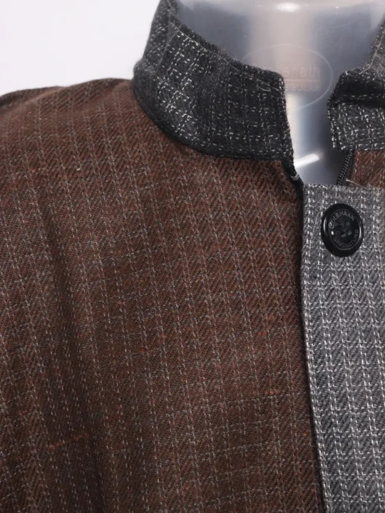 Boys Kashmiri Pheran Unaiz in Brown Tweed Wool | 7 to 8Yrs - Image 3