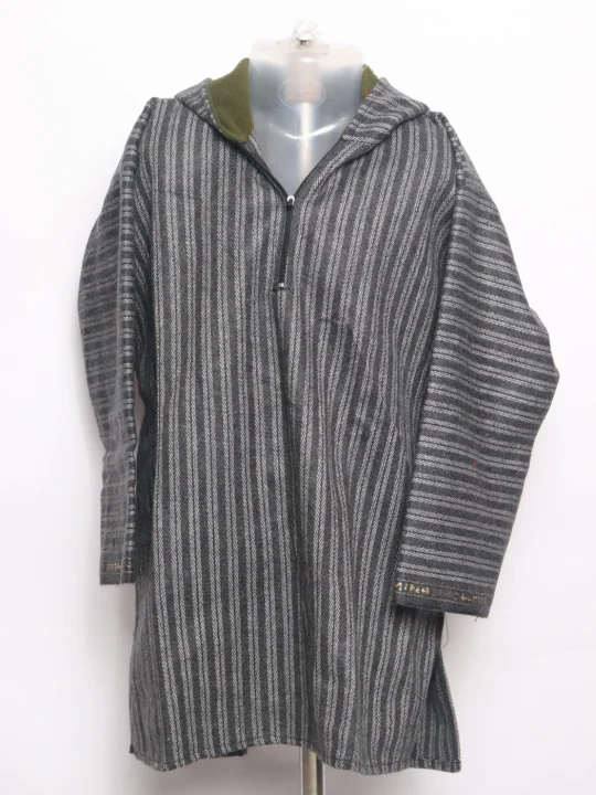 Boys Kashmiri Pheran Unaiz  in Grey Tweed Wool With Cap | 4 to 5Yrs