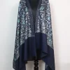Laraib Kashmiri Shawl with Nalki Aari Work for Women in Polywool | Navy Blue