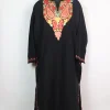 Kashmiri Pheran In Black Cashmilon wool With Aari Embroidery | Maliha
