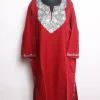 Siyam Kashmiri Pheran In Cashmilon wool With Aari Embroidery| Maroon
