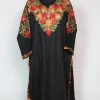Meesha Kashmiri Pheran In Cashmilon wool With Front And Back Aari Work | Black