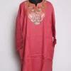 Kashmiri Pheran In Pink Raffal Wool With Botte Tilla Embroidery | Meher