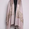 Mehrun Kashmiri Aari Embroidery Fine Wool Stole | Pink
