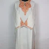 Kashmiri Pheran in White Cashmilon with Sleeve Point Aari Embroidery | Minaal