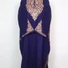 Blue Kashmiri Pheran in Cashmilon with Sleeve Point Aari Embroidery | Minaal