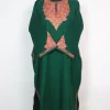 Minaal Kashmiri Pheran in Cashmilon with Sleeve Point Aari Embroidery | Dark Green