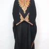 Black Kashmiri Pheran in Cashmilon with Sleeve Point Aari Embroidery | Minaal