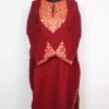 Kashmiri Pheran Minaal with Sleeve Point Aari Work in Cashmilon  | Maroon