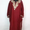 Kashmiri Pheran In Cashmilon wool With Aari Embroidery | Maroon | Insha
