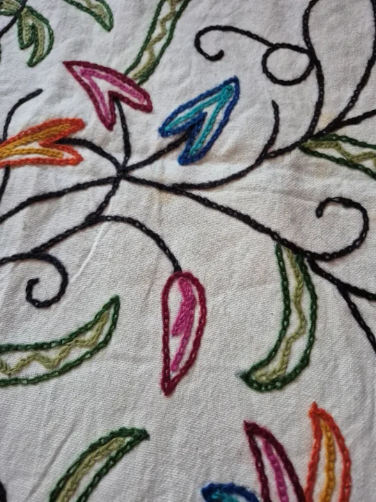Nashwa Kashmiri Sofa Throw Cover In With Hand Crewel Embroidery - Image 5
