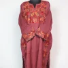 Pink Kashmiri Pheran In Scalping Raffal Wool With Aari Embroidery | Zohra