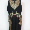 Zohra Kashmiri Pheran In Scalping Raffal Wool With Aari Embroidery | Black