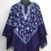Minaal Poncho in Blue Cashmilon Wool with Kashmiri Jaal Aari Embroidery