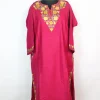 Rani Kashmiri Pheran In Cashmilon wool With Aari Embroidery | Pink | Insha