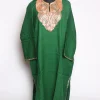 Rimsha Kashmiri Pheran In Raffal Wool With Botte Tilla Embroidery | Green