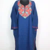 Royal Kashmiri Pheran In Blue Cashmilon wool With Aari Embroidery | Siyam