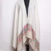 Rumana Kashmiri Stole In Fine Wool With Palla Kani Work | Off White