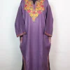 Kashmiri Pheran In Cashmilon wool With Aari Embroidery | Purple | Sana
