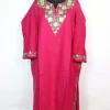 Insha Kashmiri Pheran In Cashmilon wool With Aari Embroidery | Pink