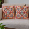 Sabiha Kashmiri Cushion Covers With Hand Chain-Stitch Work | Set of 2 | 16*16 Inches