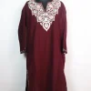 Sadia Kashmiri Pheran In Cashmilon wool With Aari Embroidery | Maroon