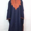 Saira Kashmiri Pheran In Tweed Wool With Aari Embroidery | Blue